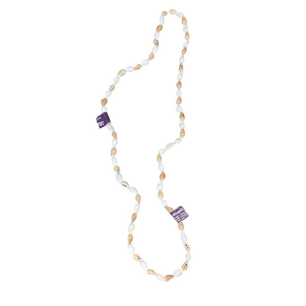 Hilo Hattie Mens Womens Youth Sea Shell Necklace 17" Long Tan Brown White NWT
